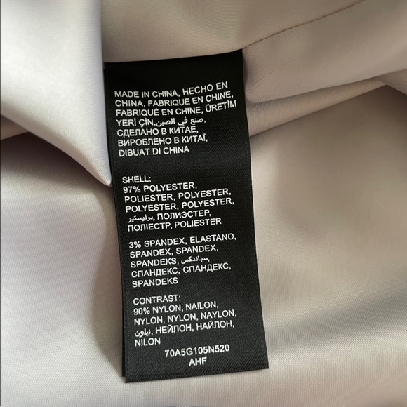 BEBE Rhinestone Beaded Feather Dress in Magnolia Frost Size US 4 - Picture 9 of 11